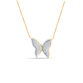 Elan Butterfly Silver Moissanite Necklace
