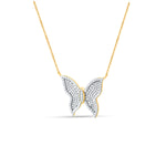 Elan Butterfly Silver Moissanite Necklace