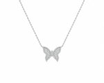 Elan Butterfly Silver Moissanite Necklace
