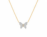 Elan Butterfly Silver Moissanite Necklace