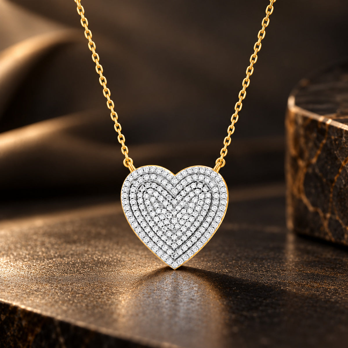 Zira Heart Silver Moissanite Necklace
