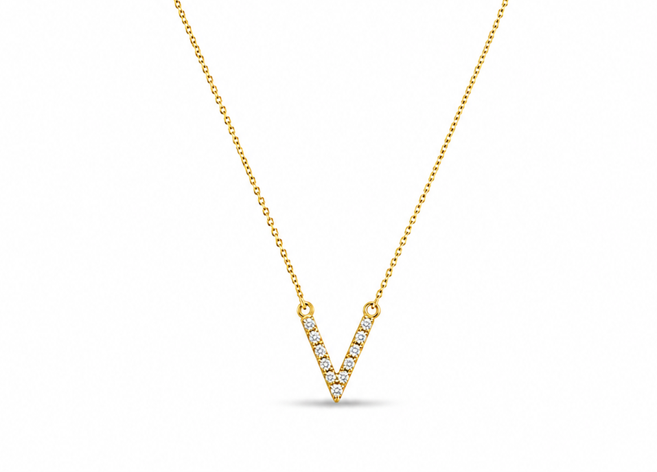 Timeless Initial V Necklace