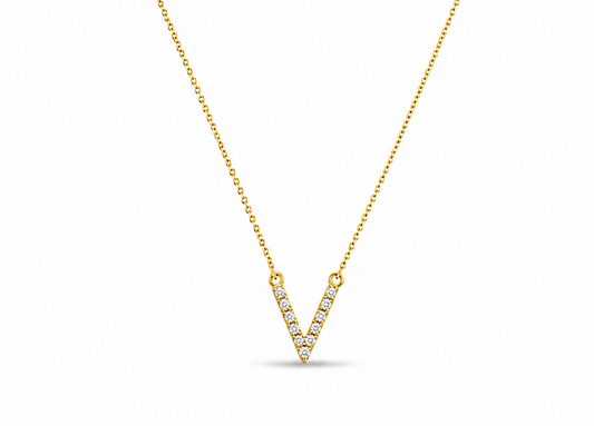 Timeless Initial V Necklace