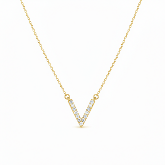 Timeless Initial V Necklace