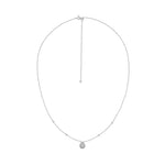 Pear Shape Halo Moissanite Necklace in 925 Sterling Silver - Adila