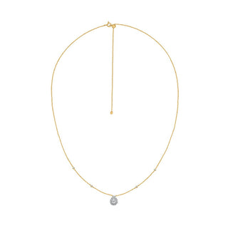 Pear Shape Diamond Halo Necklace in Gold - Adila