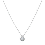 Eira Pear Halo Moissanite Necklace