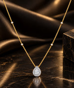 Eira Pear Halo Moissanite Necklace