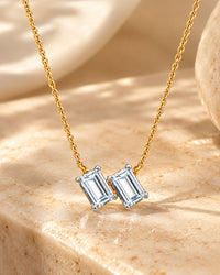 Siya Duo Emerald Moissanite Necklace
