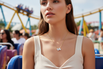 Siya Duo Emerald Moissanite Necklace