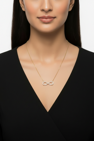 Nitya Infinite Silver Moissanite Necklace