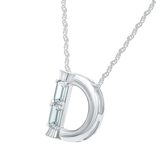 Alpahbet D Moissanite Neclace in 925 Sterling Silver - Adila