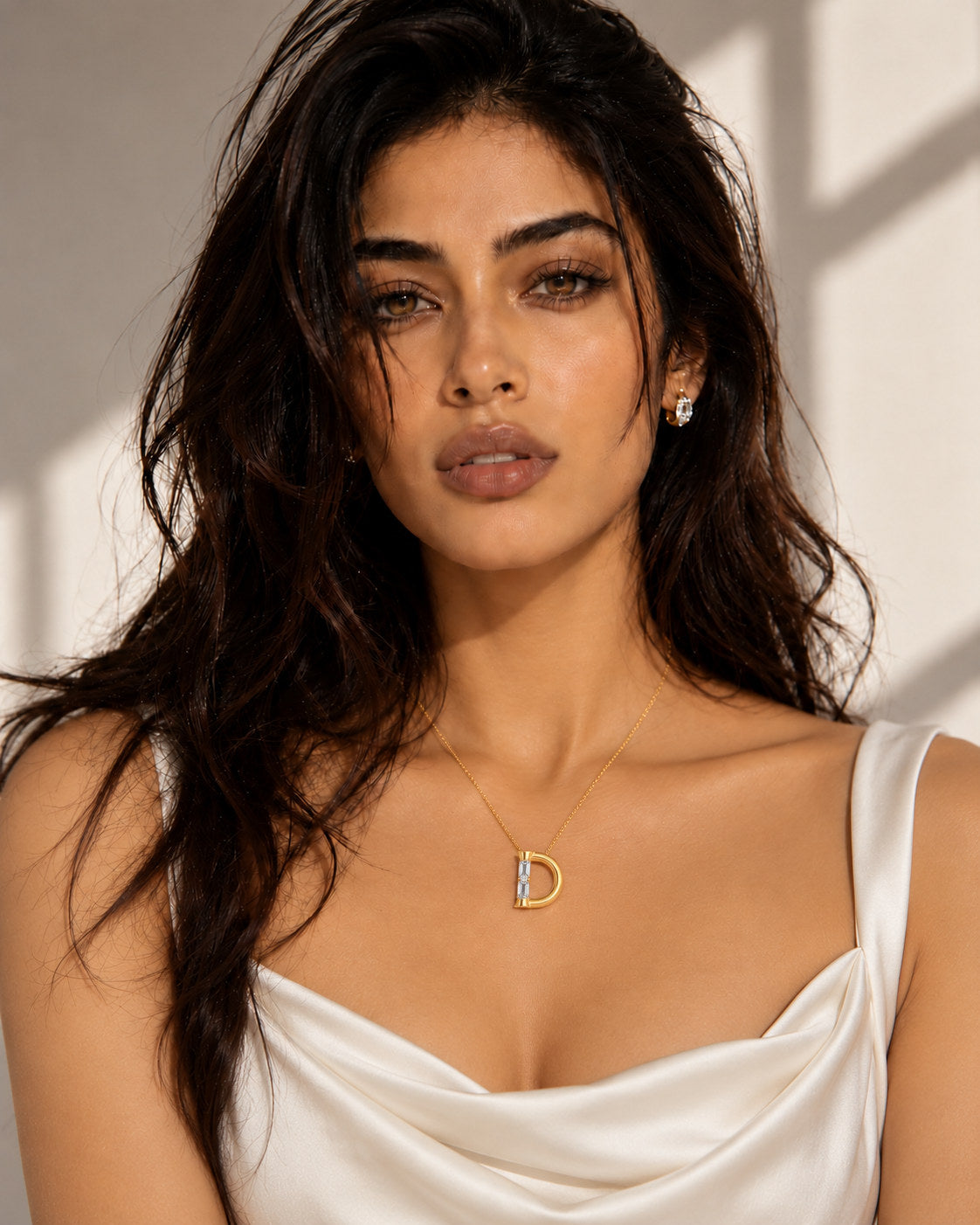 Diva Initial 'D' Moissanite Necklace