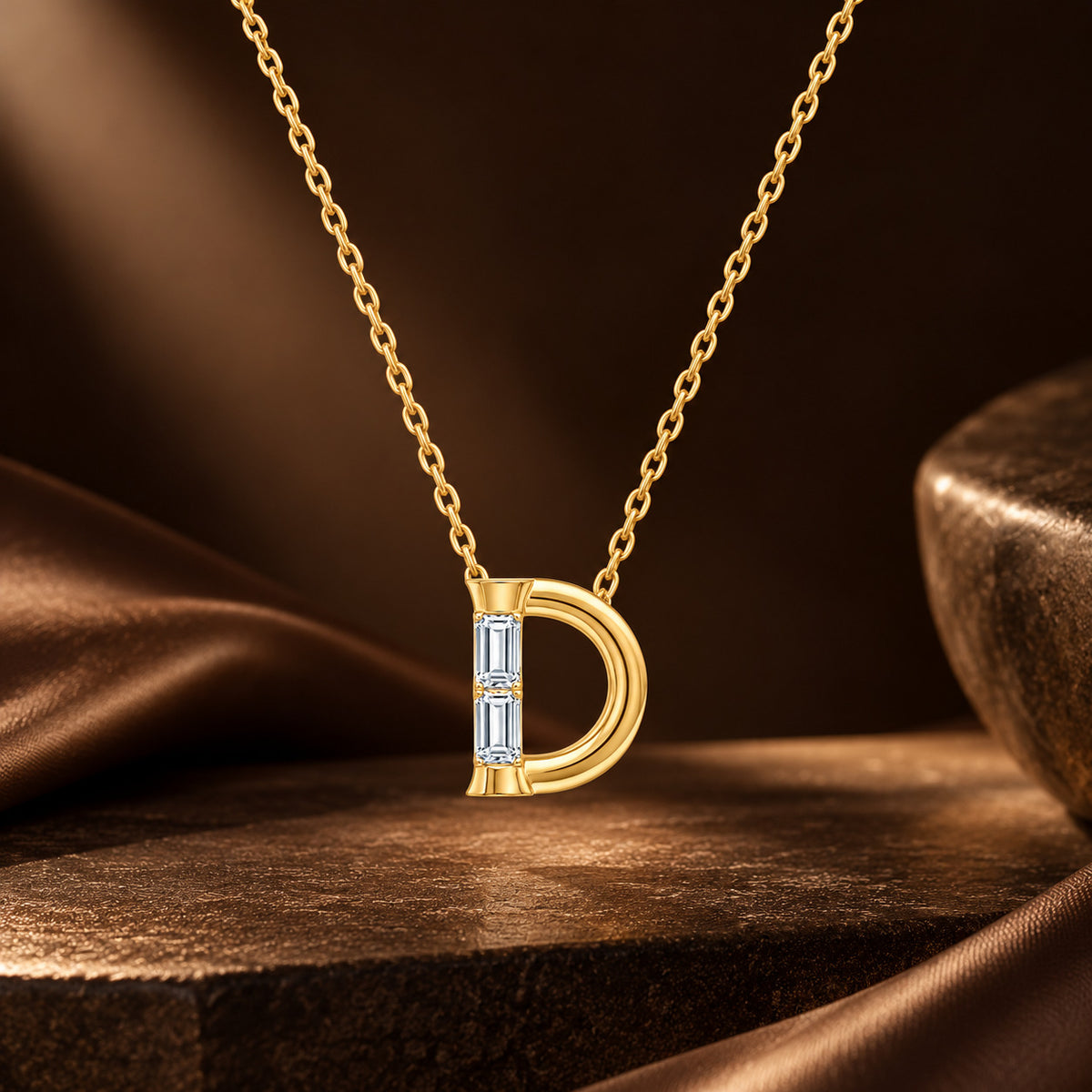 Diva Initial 'D' Moissanite Necklace