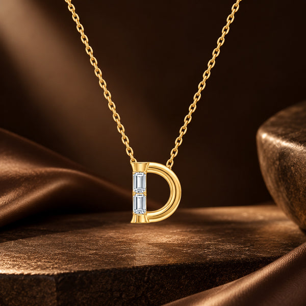 Diva Initial 'D' Moissanite Necklace