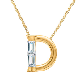 Alpahbet D Moissanite Neclace in 925 Sterling Silver - Adila