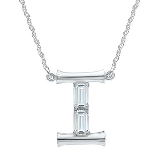 Alpahbet I Moissanite Necklace in 925 Sterling Silver - Adila