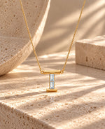 Isha Initial 'I' Moissanite Necklace