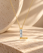 Lara Initial 'L' Moissanite Necklace