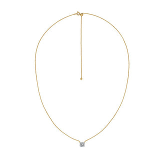 Round Solitaire Diamond Necklace in Gold - Adila