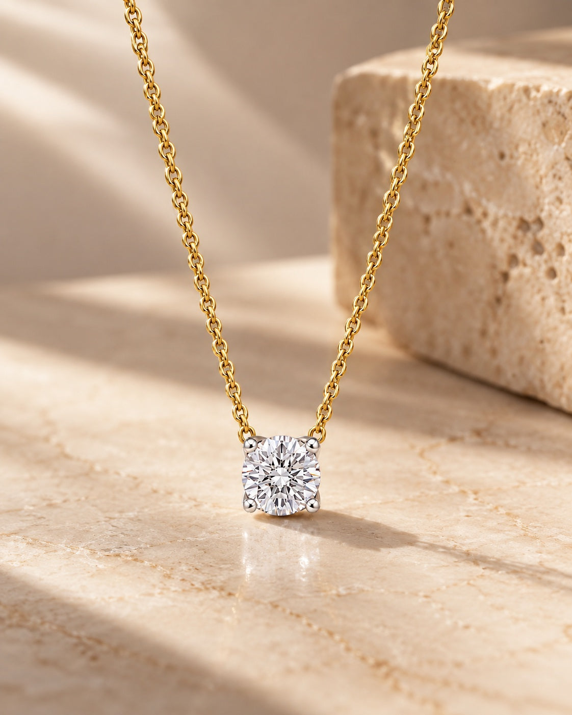 Ziya Solitaire Moissanite Necklace