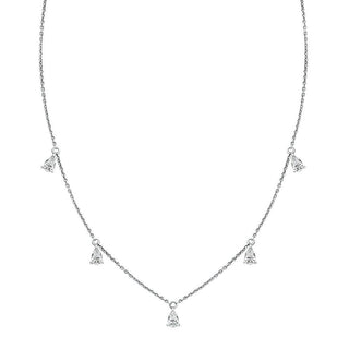 Pear Drop Necklace with Diamonds in 925 Sterling Silver - Adila