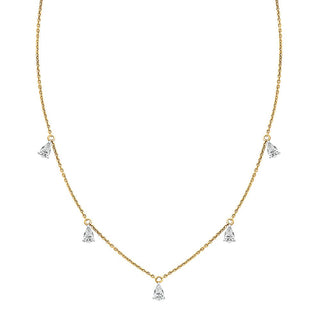 Pear Drop Necklace with Diamonds in 925 Sterling Silver - Adila