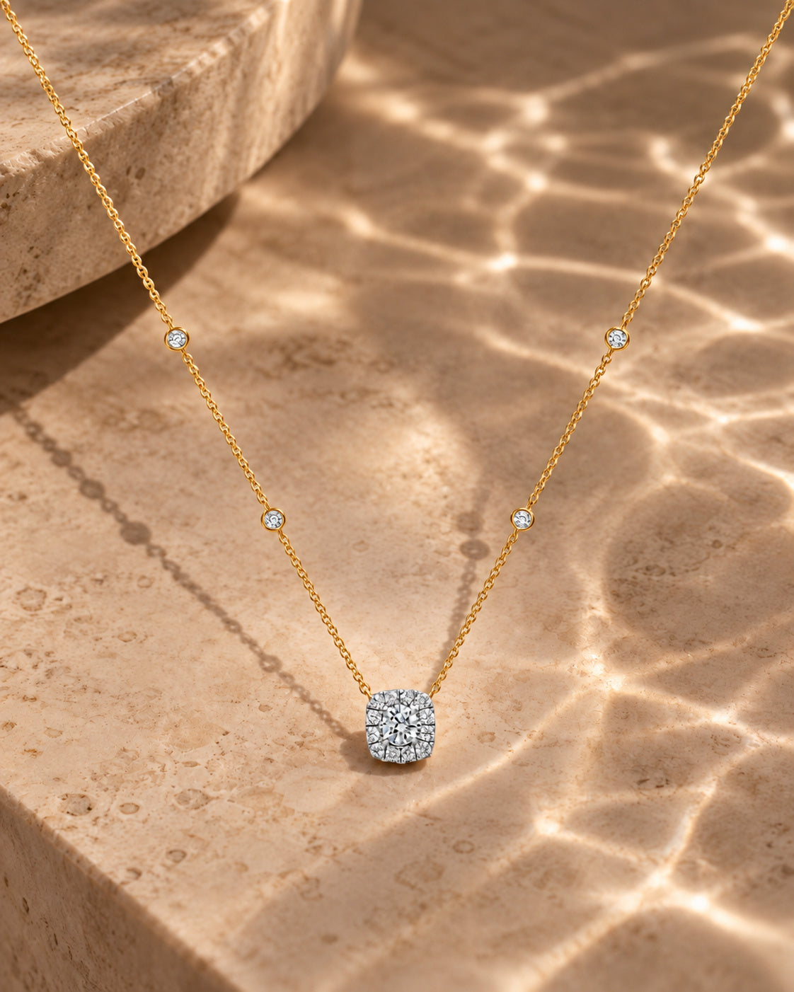 Meher Halo Moissanite Necklace