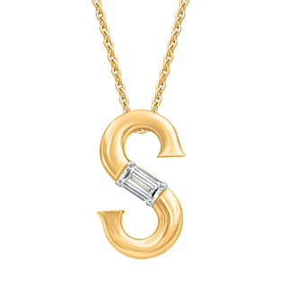 Alpahbet S Moissanite Necklace in 925 Sterling Silver - Adila