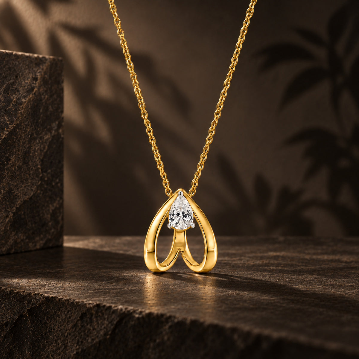 Inaaya Pear Moissanite Necklace