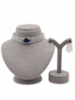 Evelyn Blue Choker Necklace Set