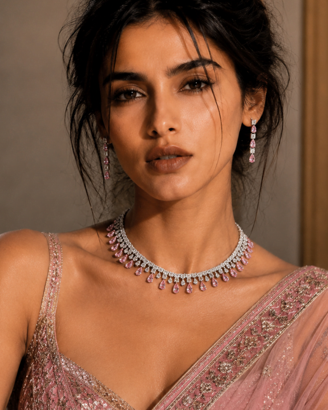 Émilie Pink Necklace Set