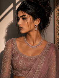 Gulabi Pink Leher Necklace Set