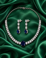 Victoria Blue Necklace Set | Royal Blue AD Jewellery | Adila