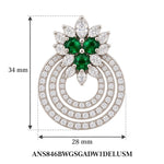 Josephine Emerald Statement Necklace Set measurements