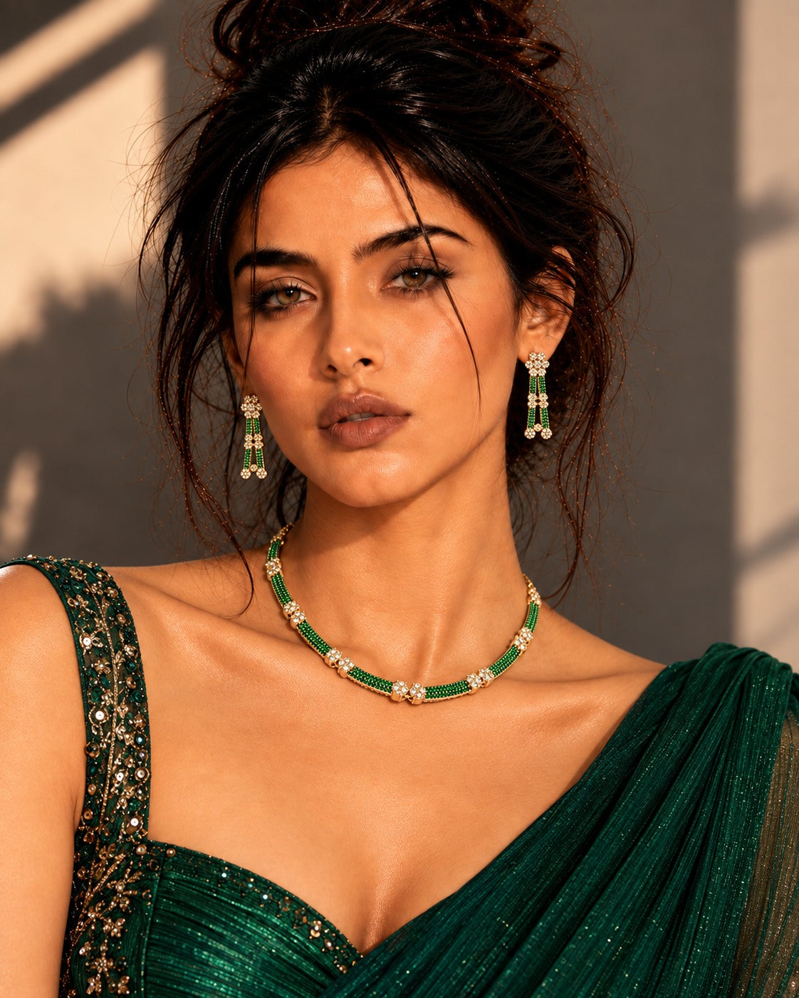 Anaya Green Necklace Earring Set