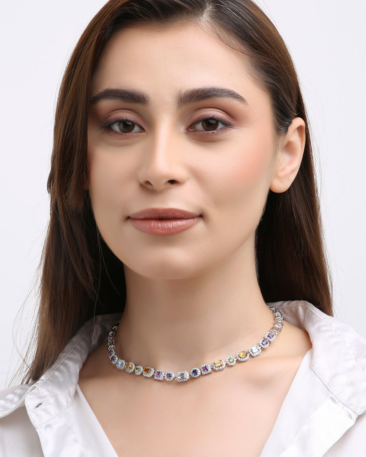Soleia Multi Stone Necklaces for women | Adila Jewels