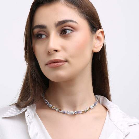 Soleia Multi Stone Necklaces for women | Adila Jewels