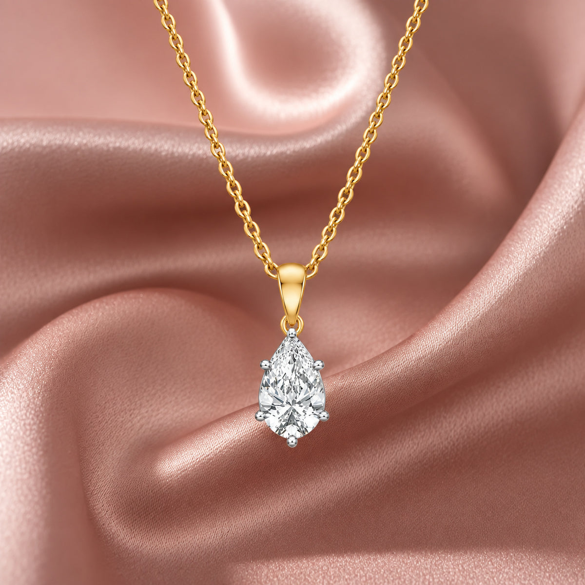 Sofia Pear Moissanite Solitaire Pendant