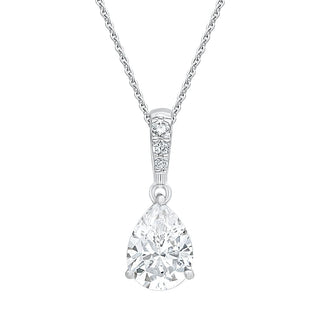 Pear Drop Moissanite Pendant in 925 Sterling Silver - Adila