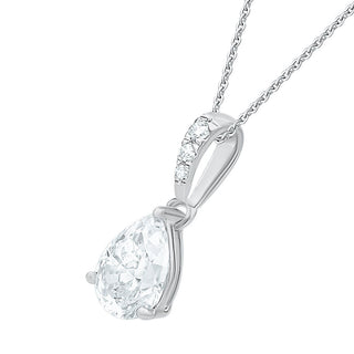 Pear Drop Moissanite Pendant in 925 Sterling Silver - Adila