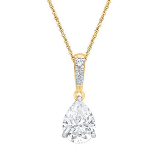 Pear Drop Diamond Pendant in Gold - Adila