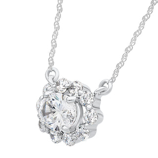 Oval Shape Moissanite Diana Pendant With Chain in 925 Sterling Silver - Necklace