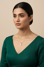 Amora Heart Halo Moissanite Silver Pendant