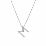 Classic M Moissanite Initial Necklace
