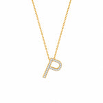 Classic P Moissanite Initial Pendant
