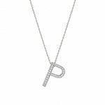 Classic P Moissanite Initial Pendant