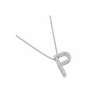 Classic P Moissanite Initial Pendant