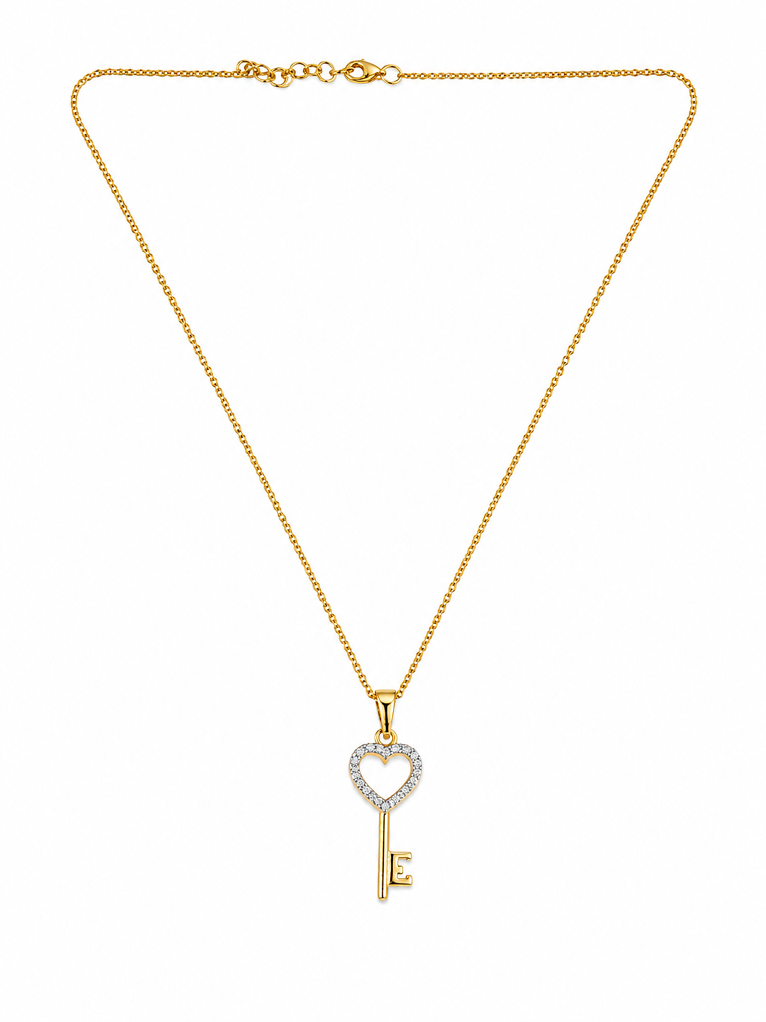 Zaria Heart Key Moissanite Silver Pendant