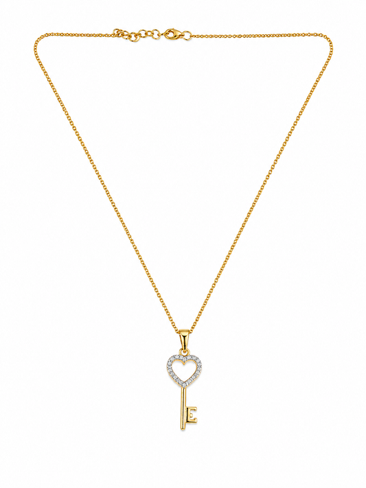 Zaria Heart Key Moissanite Silver Pendant